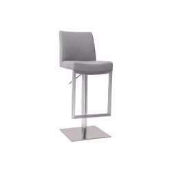 Tabouret de bar relevable gris et acier chromé KYLE