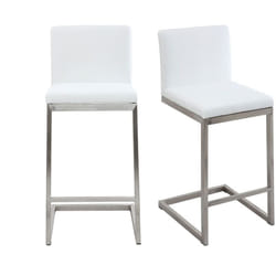 Tabourets de bar design blancs avec pieds métal (lot de 2) stellar