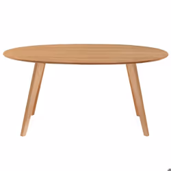 Table à manger design scandinave ovale bois clair L160 cm MARIK