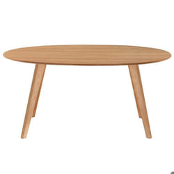 Table à manger design scandinave ovale bois clair L160 cm MARIK
