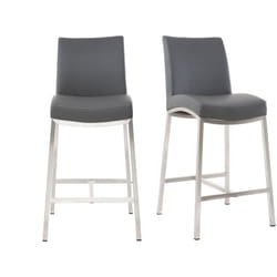 Miliboo - Tabourets de bar design gris foncé H70 cm (lot de 2) olly