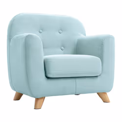 Fauteuil enfant NORKID , tout pour ravir les kids ! Avec son design épuré et son piètement en bois clair (hévéa massif), ce f ...