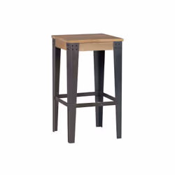 Tabouret de bar industriel métal et bois manguier massif H65 cm MADISON