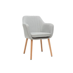 Chaise scandinave en tissu gris clair et bois clair ALEYNA