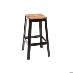 Tabouret de bar design noir et bois H75 cm NICK