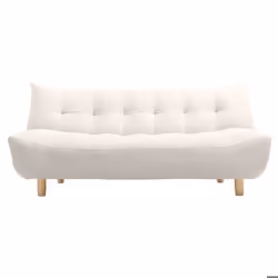 Miliboo - Canapé convertible scandinave 3 places en tissu beige et bois clair YUMI