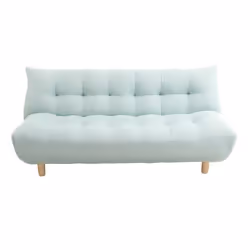Canapé convertible scandinave en tissu menthe à l'eau et bois clair YUMI