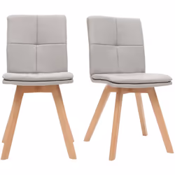 Chaises scandinaves en tissu beige et bois clair (lot de 2) THEA