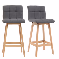 Tabourets de bar bois et gris foncé H65 cm (lot de 2) KLARIS