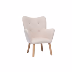 Fauteuil enfant scandinave en tissu rose poudré et bois clair BABY BRISTOL