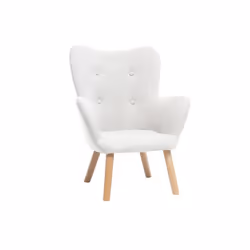 Fauteuil enfant scandinave en tissu gris polaire et bois clair BABY BRISTOL