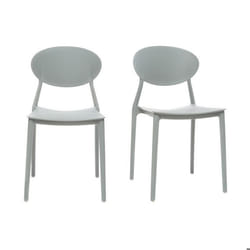 Miliboo - Chaises design empilables gris clair intérieur - extérieur (lot de 2) ANNA