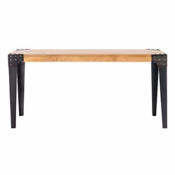 Miliboo - Table à manger industrielle acier et bois manguier massif L160 cm MADISON