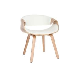 Chaise design blanc et bois clair ARAMIS