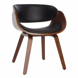 Chaise design noir et bois foncé noyer BENT