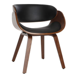 Chaise design noir et bois foncé noyer BENT