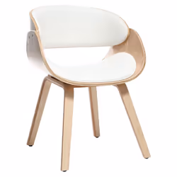 Chaise design blanc et bois clair BENT