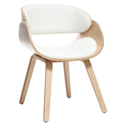 Chaise design blanc et bois clair BENT