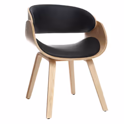 Chaise design noir et bois clair BENT