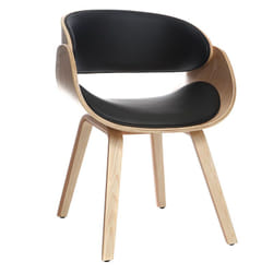 Chaise design noir et bois clair BENT