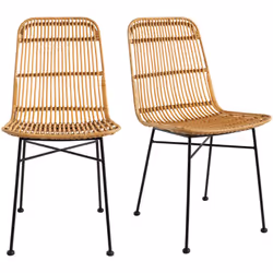 Les chaises MALACCA associent tradition et modernité avec beaucoup d'élégance. Ces chaises en rotin sont des assises de carac ...