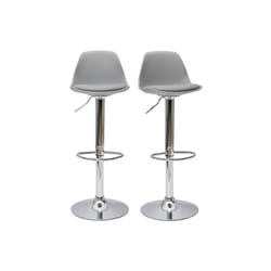 Tabourets de bar design gris clair (lot de 2) STEEVY