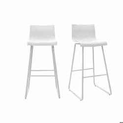 Tabourets de bar design blanc 76 cm (lot de 2) ONA