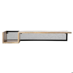 Étagère murale industrielle en bois manguier massif et métal noir L90 cm RACK