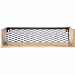 Étagère murale industrielle en bois manguier massif et métal noir L60 cm RACK