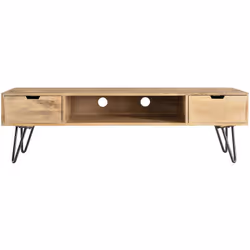 Adoptez l'esprit nature grâce au meuble TV VIBES ! Conçu de manière artisanale, en manguier et métal noir , ce meuble TV bas ...