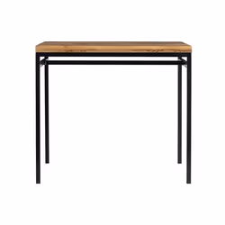 Table haute industrielle en bois manguier massif et métal noir L115 cm YPSTER