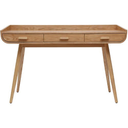 Bureau avec rangements 3 tiroirs scandinave bois clair L132 cm HALLEN