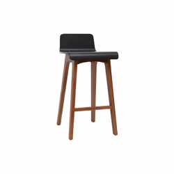 Miliboo - Chaise de bar scandinave noir et bois foncé H65 cm BALTIK