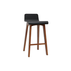 Miliboo - Chaise de bar scandinave noir et bois foncé H65 cm BALTIK