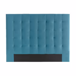 Tête de lit capitonnée en tissu bleu canard L160 cm HALCIONA