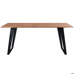 Table à manger rectangulaire en bois massif et métal noir L175 cm KORA