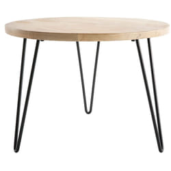 Miliboo - Table basse ronde bois manguier massif et métal noir D60 cm vibes