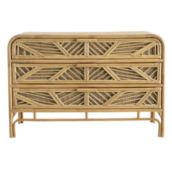 Commode vintage en rotin 3 tiroirs L120 cm GALON