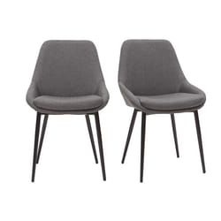 Chaises design en tissu gris et métal noir (lot de 2) HOLO
