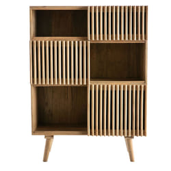 Buffet haut en bois manguier massif 3 portes coulissantes L85 cm ALBA