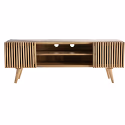 Meuble TV bois manguier massif avec portes coulissantes L140 cm ALBA
