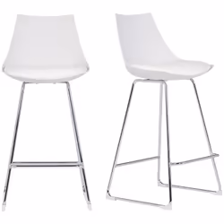 Tabourets de bar design blancs 65 cm (lot de 2) JUNE