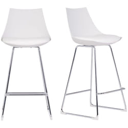 Tabourets de bar design blancs 65 cm (lot de 2) JUNE