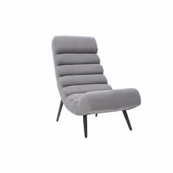 Miliboo - Fauteuil design en tissu effet velours gris et métal noir TAYLOR