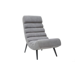 Miliboo - Fauteuil design en tissu effet velours gris et métal noir TAYLOR