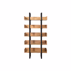 Miliboo - Bibliothèque industrielle en bois massif et métal noir L90 cm TAO