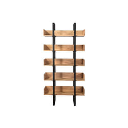 Miliboo - Bibliothèque industrielle en bois massif et métal noir L90 cm TAO