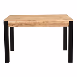 Miliboo - Table extensible rallonges intégrées rectangulaire en bois massif et métal noir L120-210 cm TRAP