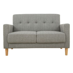 Canapé scandinave 2 places en tissu gris et bois clair moon