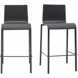Tabourets de bar design empilables noirs H65 cm (lot de 2) KUPA